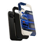 R34 Skyline GT-R Bayside Blue Tough Phone Case for 90s JDM Fans