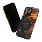 Muscle Car Meet Phone Case, Golden Hour Cars Coffee Tough Cover