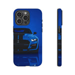 Blue Mustang Art Phone Case, GT500 American Muscle Car Tough Cover for Men