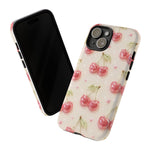 Pink Cherry Pattern Phone Case | Cute Retro Fruit Design