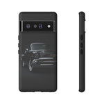 Black 1957 Chevy Bel Air Chrome Front Tough Phone Case for Classic Car Fans