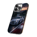 Skyline GT-R R34 White Nurburgring Speed Art Tough Phone Case