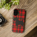 Scottish Terrier Silhouette Plaid Art Tough Phone Case