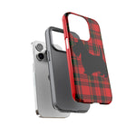 Scottish Terrier Silhouette Plaid Art Tough Phone Case