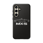 MX-5 Miata White Side Silhouette Tough Phone Case Cover Gift
