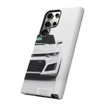 White Camaro Phone Case, ZL1 American Muscle Car Tough Cover for Men