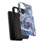Chrome Metallic Swirl  Art Tough Phone Case