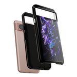 Holographic Wolf Phone Case, Fractured Prism Iridescent Cover