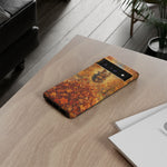 Yorkshire Terrier Jumping in Autumn Leaves Tough Case | Fall Dog Phone Cover