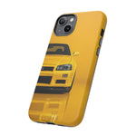 Yellow Skyline Phone Case, R34 GTR 90s JDM Legend Tough Cover for Men Gift