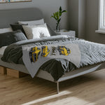 1969 Mach 1 Fastback Yellow Mustang Blanket | Velveteen Microfiber