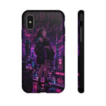 Anime Girl Neon City Tough Phone Case Cover Gift