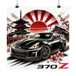 370Z Poster JDM Drift Car Japanese Rising Sun Cherry Blossom Wall Art