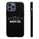 MX-5 Miata White Side Silhouette Tough Phone Case Cover Gift