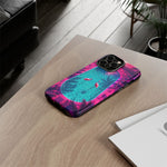 Neon Flamingo Pool Vaporwave Art Tough Phone Case