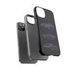 Cuda Phone Case Purple, Three-View Vector Tough Cover, Gift