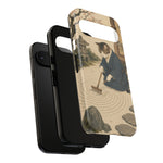 Zen Garden Cat Phone Case, Sand Spiral Japanese Art Cover