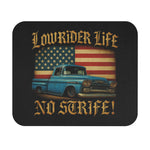 Lowrider Life No Strife Mouse Pad Classic Chevy Truck American Flag Desk Mat