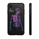 Neon Anatomical Skeleton Phone Case | Internal Displacement Art