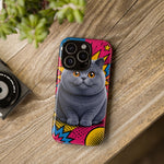 British Shorthair Round Pop Art Tough Phone Case