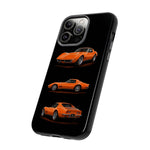 C3 Corvette Art Phone Case Orange, Three-View Vector Cover, Gift