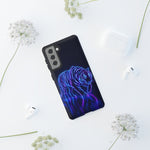 Neon Blue Tiger phone case | tough protective cover