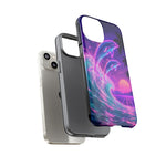 Neon Dolphin Ocean Vaporwave Art Tough Phone Case
