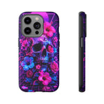 Synthwave Skull Neon Floral Vaporwave Art Tough Phone Case