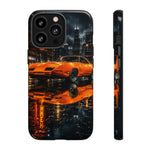 Orange Daytona Phone Case, Rainy City Night Muscle Car Tough Cover