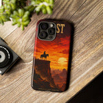 Western Sunset Cowboy Phone Case | Rugged Protective Cover