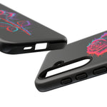 Glitch Rose Neon Phone Case Vaporwave Tough Cover