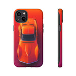 C3 Corvette Phone Case, Orange Top-Down Duotone Gradient Cover