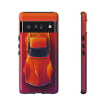 C3 Corvette Phone Case, Orange Top-Down Duotone Gradient Cover