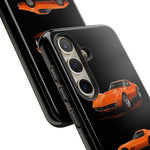 C3 Corvette Art Phone Case Orange, Three-View Vector Cover, Gift