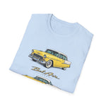 Yellow 1955 Chevy Bel Air T-Shirt | Vintage Classic Car Trio Illustration