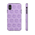 Purple Smiley Face Pattern Phone Case Chrome Gem Tough Case