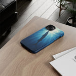 Barracuda Silhouette Phone Case, Sunlit Marine Art Tough Cover