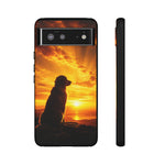Golden Retriever Golden Hour Silhouette Art Tough Phone Case