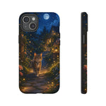 Moonlit Garden Cat Phone Case, Firefly Painterly Art Cover