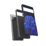 Neon Blue Tiger phone case | tough protective cover