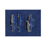 1963 Blue Galaxie Convertible Illustration Blanket | Classic Car Artwork