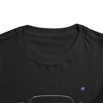 Toddler C8 Corvette Front Outline T-Shirt, Retro Black & White Auto Tee