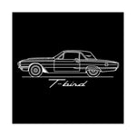 1966 Ford Thunderbird Poster Classic T-Bird Line Art Wall Print Car Decor