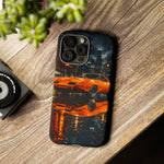Orange Daytona Phone Case, Rainy City Night Muscle Car Tough Cover