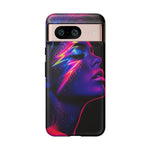 Neon Lightning Face 80s phone case | Tough Case