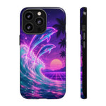 Neon Dolphin Ocean Vaporwave Art Tough Phone Case