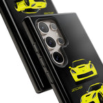C7 Z06 Phone Case Featuring Yellow Chevy Supercar Artwork