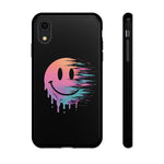 Melting Glitch Smiley Face Phone Case Trippy Tough Case