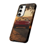 Miata Phone Case, Red JDM Roadster Golden Hour Trail Cover, Gift