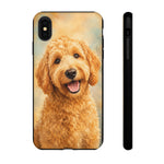 Goldendoodle Fluffy Curls Portrait Art Tough Phone Case